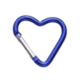 Heart-shaped blue aluminum alloy carabiner with silver spring-loaded metal clip - Heart-shaped Design 44x45mm Royal Blue. / 1pc/pack