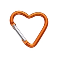 Orange heart-shaped aluminum carabiner keychain clip with spring gate mechanism - Heart-shaped Design 44x45mm Orange. / 1pc/pack