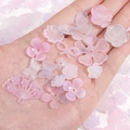 Frosted acrylic pastel flower and bow charms for DIY jewelry making in pink and purple - 20g per Pack / Pinkish Purple