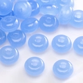 Sky blue flat round glass spacer beads for DIY jewelry making with translucent finish - Rondelle Bead (#31)