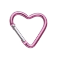 Pink heart-shaped aluminum carabiner with silver spring gate for DIY keychains - Heart-shaped Design 44x45mm Purple. / 1pc/pack