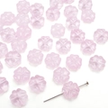 Pink translucent glass four-leaf clover charm bead for DIY handmade jewelry crafts - 10 Pieces Pack / Pink