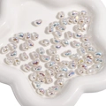 Irregular white iridescent heart-shaped ABS imitation pearl beads for DIY jewelry - Mini Bean / 9x7mm (2 Pieces/Pack) / White