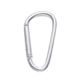 Silver pear-shaped aluminum carabiner hook with spring gate for DIY keychain accessories - D-Shape Style (24x46mm) / Silver
