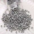 Polished silver glass seed beads for DIY jewelry making poured from a clear bottle - Seed Beads / 3mm (Approx. 1mm Aperture, 10g/Pack, Approx. 400pcs) / Silver