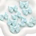 Perline a fiocco in resina azzurra cangiante con cuore per creazione gioielli fai-da-te - Fiocco con Motivo a Cuore / Confezione da 2 (28x22mm) / Blu