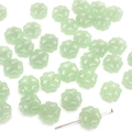 DIY light green clover spacer beads for jewelry making, translucent petal design - 10 Pieces Pack / Green Jade