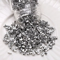 DIY silver hexagonal glass bugle beads with metallic finish for jewelry making - Hexagonal Tube Bead / 2mm (Approx. 1mm Aperture, 10g/Pack, Approx. 850pcs) / Silver