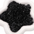 Perline cilindriche in acrilico nero da 4mm in una ciotola di ceramica bianca a fiori - 10g/Confezione Circa 300pz / Nero