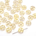 Gold glitter clover glass beads for handmade jewelry making and DIY necklace crafts - Light Burgundy Champagne