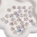 Irisierende AB-beschichtete Sternperlen für DIY-Schmuck und Bastelarbeiten - Pentagramm / 12mm (2 Stück/Packung) / Weiß