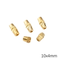 Five pieces of 10x4mm golden screw barrel clasp for DIY jewelry making and bracelet repairs - Style #01 / 1 Piece / Gold