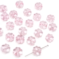 Pink translucent cherry blossom beads with center hole for DIY jewelry making - Watermelon Pink