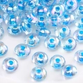Light blue AB color glass rondelle beads for DIY handmade jewelry crafting - Rondelle Bead (#40)