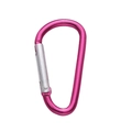 Hot pink D-ring aluminum alloy carabiner clip with spring gate for keychains and backpacks - D-Shape Style (24x46mm) / 1 Piece / Rose Red
