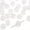 Aurora white four-leaf clover glass bead with central hole for DIY jewelry making - Transparent White