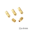 Golden brass screw clasp connector for jewelry DIY with 11x4mm knurled barrel design - Style #02 / 1 Piece / Gold