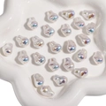 Unregelmäßige Barock-ABS-Perlen mit AB-Aurora-Beschichtung für DIY-Schmuckherstellung - Große Drehung / 11x15mm (2 Stück/Packung) / Weiß