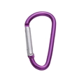 Purple D-ring aluminum carabiner with silver spring gate for keychains and backpacks - D-Shape Style (24x46mm) / 1 Piece / Deep purple