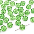 Translucent green glass four-leaf clover beads with floral texture for DIY jewelry making - Emerald Green
