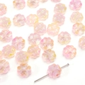 Pink and yellow gradient glass flower beads for DIY jewelry making and handmade crafts - 10x10mm (Aperture ~1mm) 20 Pcs/Pack / Orange Pink