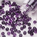 Translucent purple 6x3mm glass spacer beads for DIY jewelry making and bracelets - 10g/Pack (Approx. 40 Pieces) / Deep purple