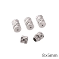 8x5mm silver knurled copper screw clasp with internal threading for DIY jewelry making - Style #04 / 1 Piece / White K/Silver