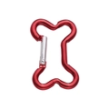 Red bone-shaped aluminum carabiner hook with silver spring gate for keychains - Bone Buckle 49x32mm Red / 1pc/pack