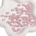 Irisierende rosa runde ABS Perlenimitat-Perlen für DIY handgemachte Schmuckherstellung - fliegende Untertasse / 8mm (2 Stück/Packung) / Rosa