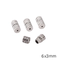 Silver 6x3mm screw barrel clasps with knurled texture for DIY jewelry making - Style #06 / 1 Piece / White K/Silver