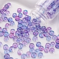 DIY purple and blue gradient round spacer beads with iridescent finish for jewelry making - 10g/Pack (Approx. 40 Pieces) / Purple