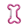 Rose red bone-shaped aluminum carabiner with spring gate for backpack keychain - Bone Buckle 49x32mm Rose Red / 1pc/pack
