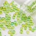DIY 6x3mm yellow-green gradient glass beads with flat round shape for jewelry making - 10g/Pack (Approx. 40 Pieces) / Grass Green