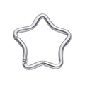 Star shaped silver aluminum alloy carabiner keychain with spring gate closure - Star Style (49x48mm) / Silver