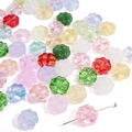 Colorful four-leaf clover glass beads with iridescent finish for DIY jewelry making - Random Mixed Colors