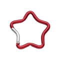 Star-shaped red aluminum carabiner keychain clip with spring gate for DIY backpacks - Star Pattern 49x48mm Red. / 1pc/pack