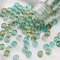 Translucent blue and green 6x3mm cross-cut glass beads for DIY jewelry making - 10g/Pack (Approx. 40 Pieces) / Teal