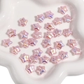Rosafarbene irisierende sternförmige ABS-Perlen für DIY-Schmuck und Handarbeit - Pentagramm / 12mm (2 Stück/Packung) / Rosa