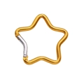 Star-shaped golden aluminum carabiner clip with silver spring gate for keychains - Star Style (49x48mm) / 1 Piece / Gold