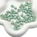 Green acrylic coffee bean beads with gold marble texture for DIY jewelry making - 8×10mm (Aperture approx 1mm) / 20 Pieces Set / Peacock Green
