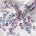 Blue and purple gradient glass rondelle beads for DIY bracelet jewelry making - 10g/Pack (Approx. 40 Pieces) / Red and Blue