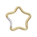 Star-shaped aluminum alloy carabiner keychain with golden finish and silver spring clip - Star Pattern 49x48mm Yellow / 1pc/pack