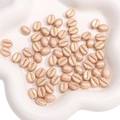 Perles acryliques grain de café rose nacré 8x10mm avec gravure dorée pour bijoux DIY - 8×10mm (Ouverture d'environ 1mm) / Ensemble de 20 Pièces / Rose Poudré