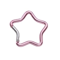 Star-shaped pink aluminum carabiner clip for keychains and backpack accessories - Star Style (49x48mm) / 1 Piece / Pink