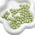 Perles grains de café acrylique vert clair 8x10mm avec lignes dorées pour DIY - 8×10mm (Ouverture d'environ 1mm) / Ensemble de 20 Pièces / Vert