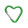 Green heart-shaped aluminum carabiner clip with metallic finish for keychains - Heart-shaped Design 44x45mm Green / 1pc/pack