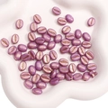 Perles de café en acrylique violet clair avec taches dorées pour bijoux DIY - 8×10mm (Ouverture d'environ 1mm) / Ensemble de 20 Pièces / Violet foncé
