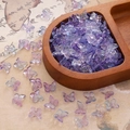 Perline a farfalla in vetro sfumato viola e blu per creazione di gioielli fai-da-te - 11×9.5mm (10 Pezzi/Confezione)(BBD182) / Foglia d'Oro Blu Viola