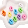 Perline ovali colorate in acrilico con lettere per creazione gioielli fai da te - Numero 0