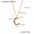 Letter C pendant necklace in gold finish featuring colorful zircon and copper base - Letter C (RP008-C)